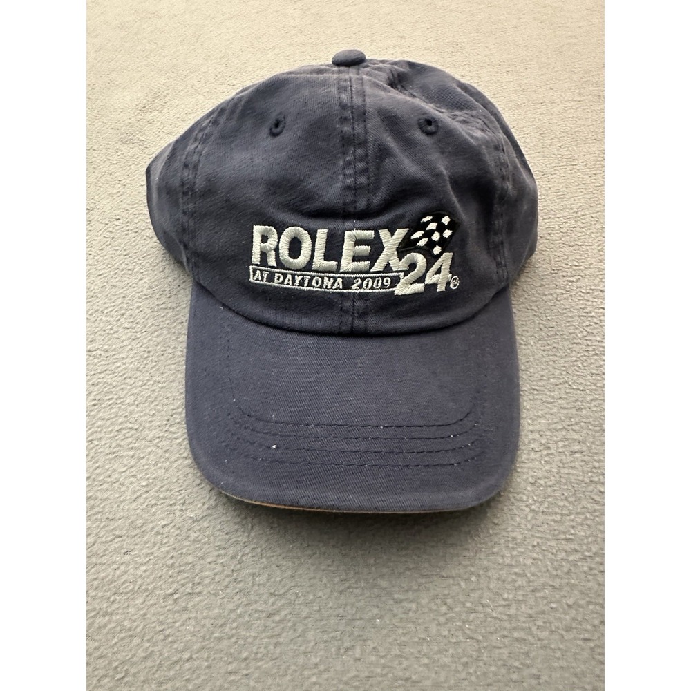 Rolex 24 at Daytona Cap Hat Racing Navy Embroider Spellout Side Logo NEW
